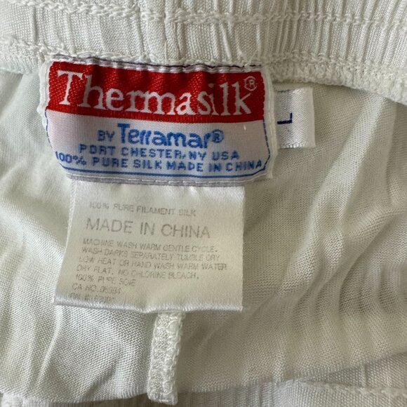 Thermasilk by Terramar Mens White Silk Base Layer Bottoms sz Large Outdoors - Picture 5 of 5